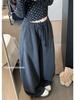 Women's Winter Casual Wide-Leg Drawstring Pants – Fashionable, Lazy Style, Tapered, Floor-Length, Thickened, and Versatile Straight Leg Design.