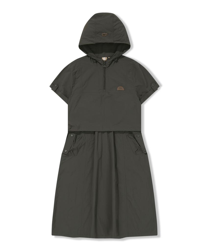 Bbc Earth Women'S Layered Hoodie Dress Khaki