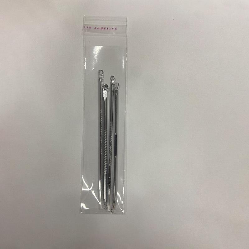 Set Ace Duble pentru Îndepărtarea Punctelor Negre și a Acneei din Oțel Inoxidabil - 4 Bucăți