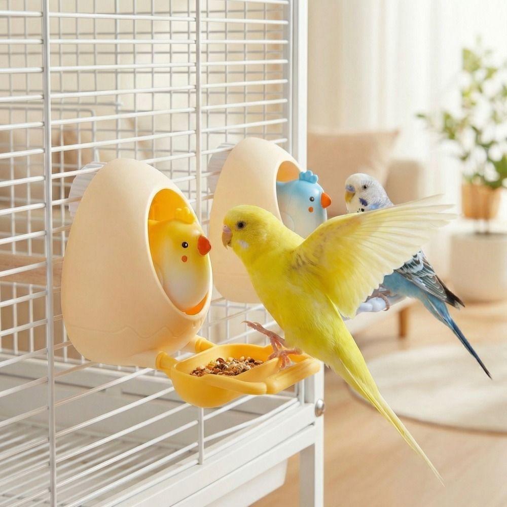 Eggshell Bird Bird Food Dispenser Bite Resistant Bird Standing Stick Parrot Feeder Toy Aviary