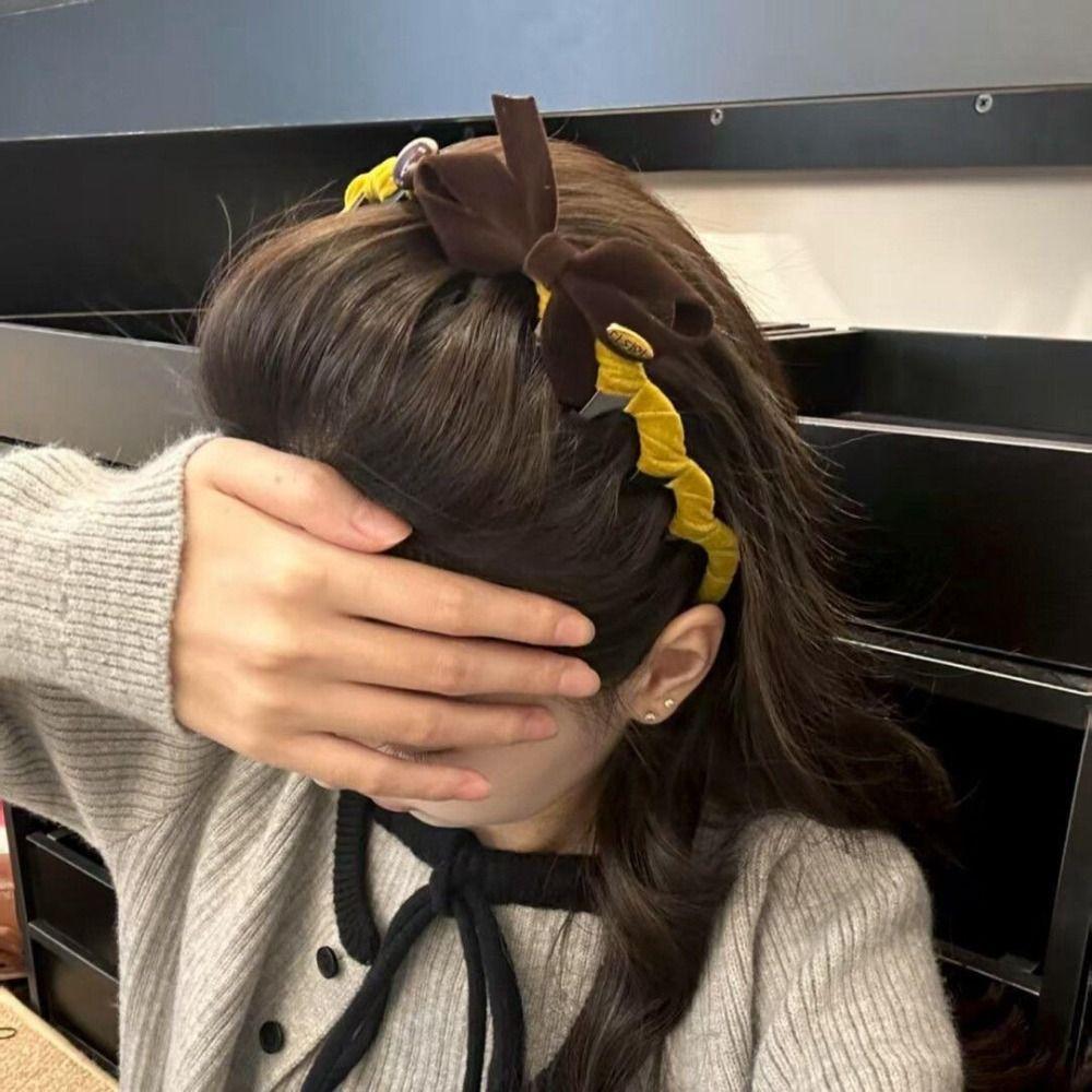 Non-slip Hair Bands Flocking Hair Accessories Bow Headband  New Year Hair Styling Accessories