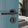 Universal Magnetic Black Bedroom Door Handle Lock - Silent, Solid Wood Design