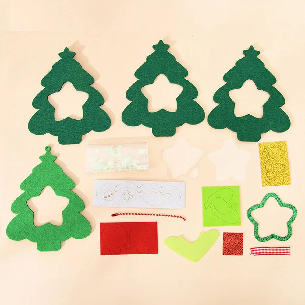 DIY Felt Shaking Joy Keychain Christmas Handmade Decorative Hanging Ornament Santa Claus Snowman Door Hanging Supplies