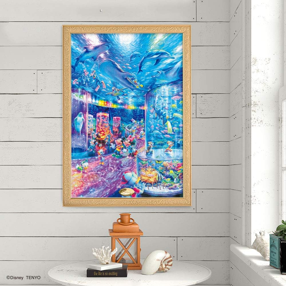 Tenyo Disney Night Aquarium 1000 Piece Glow Puzzle with Glue and Spatula 51x73.5cm