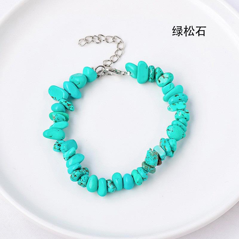 

Браслет из натурального хрустального гравия, браслет из нерегулярного агата, модные ювелирные изделия из хрустальных камней Turquoise