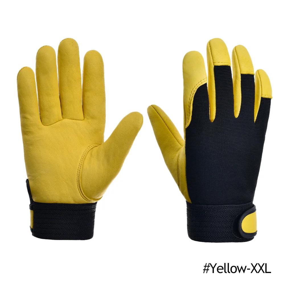 Cowhide Leather Work Gloves Safety Labour Protection Garden Sports Motorcycle Driver Workers Work Welding Wear-resistant Gloves