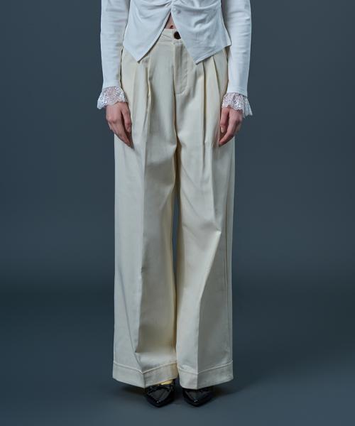 Sitipabjeu [Cp] Melvin Four Seasons Wide Slacks Pants [Ivory] Kcl.