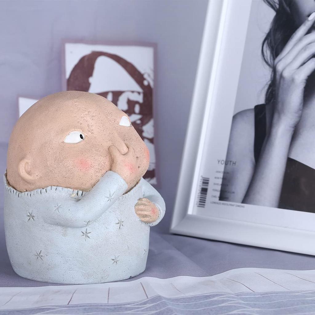 Boy Holding Nose Bathroom Statue - Funny Bathroom Art Signs, Knick Knacks for Shelves, Boy Holding Nose Sculptures and Figurines for Unique Home