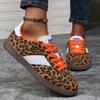 Casual able Women's Flat Board Shoes   Leopard Print Color Matched Sporty Versatile Breathable Waterproof Wear -..
