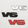 3D Metal Car Styling V6 Engine Logo Front Grille Badge Rear Trunk Emblem Side Fender Sticker Car Body Auto Exterior Accessories