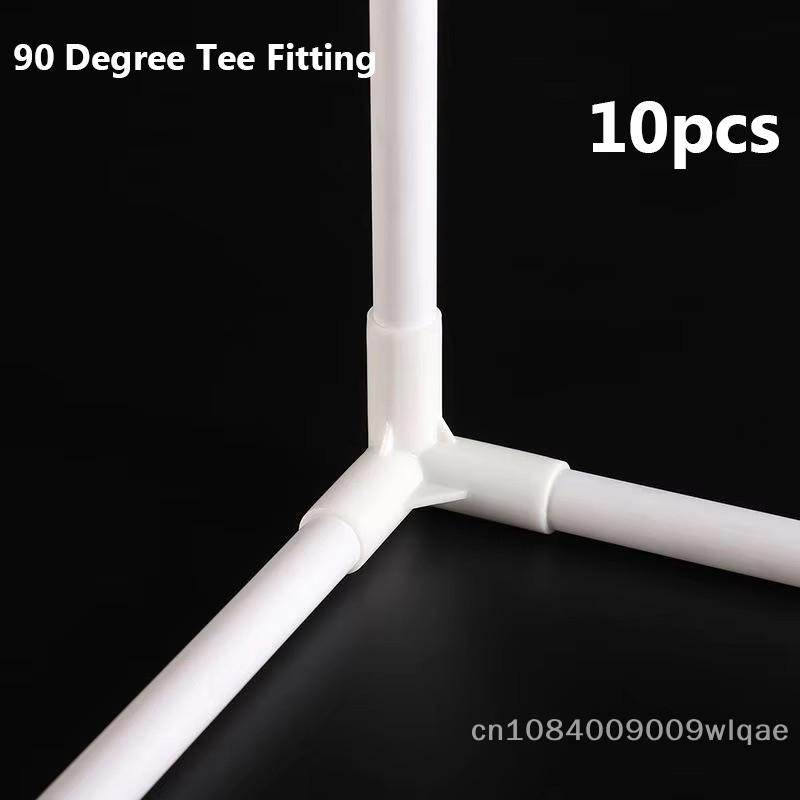 10 Pcs Plastic 3-Way Tube Connector - 3D Right Angle Tee Joint Fitting for Tent Poles and Mosquito Net Frames