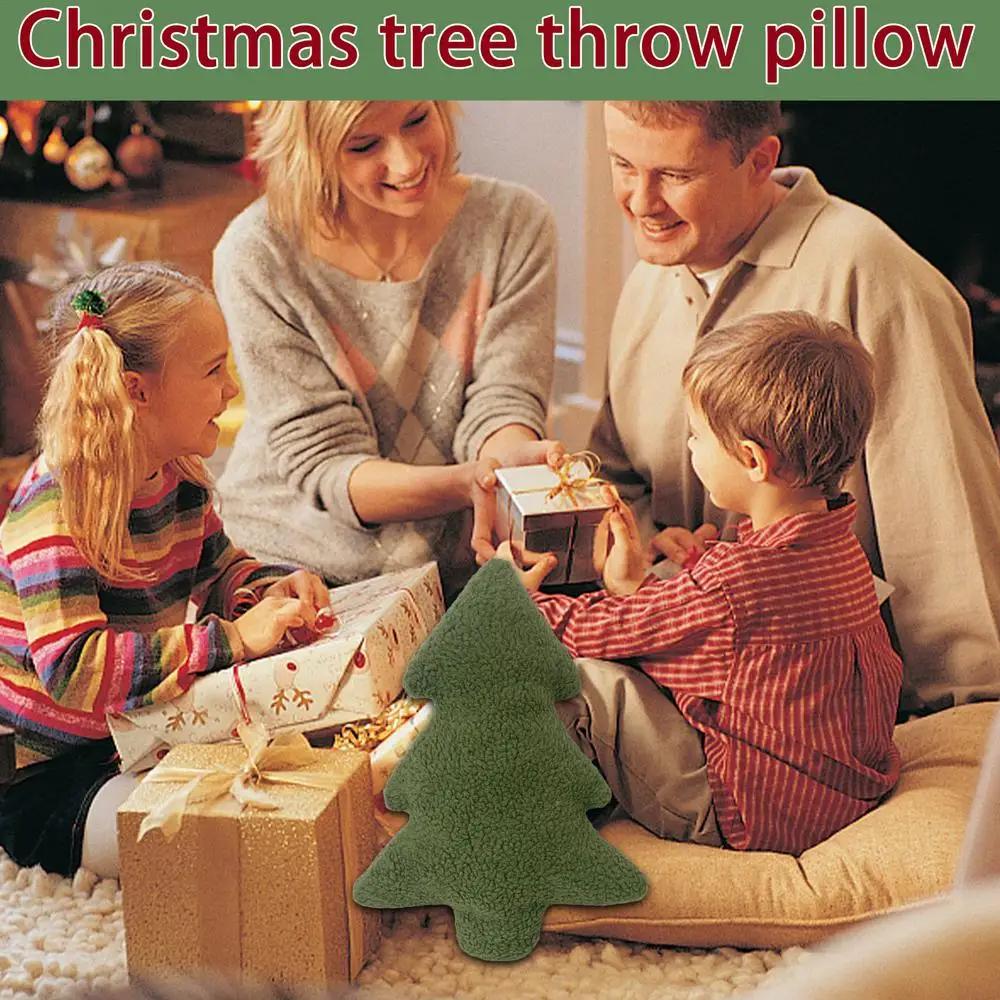 Christmas Tree Stuffed Throw Pillow Cute Soft Xmas Tree Plush Pillow Doll Decorative Sofa Cushion Home Christmas Party DecorGift