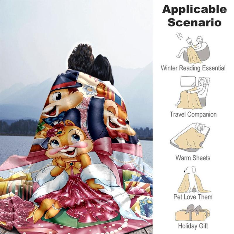 Customiz Name Personality Chip & Dale Blanket Soft &Warm Sofa Office Bed Travel Lunch Break Blanket, Gift Suitable All Seasons