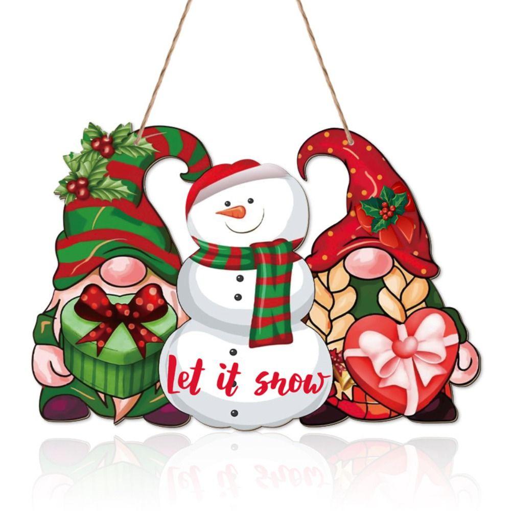 Exquisite Wooden Tags Creative Door Pendant Christmas Door Hanging Decoration  Halloween