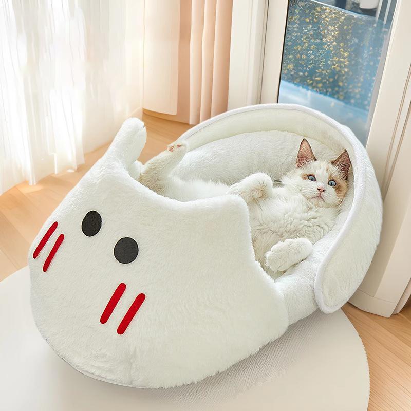 Cat Kennel Winter Warm Slippers Pet Kennel All Season Universal Breathable Non Slip Gray Dog Kennel