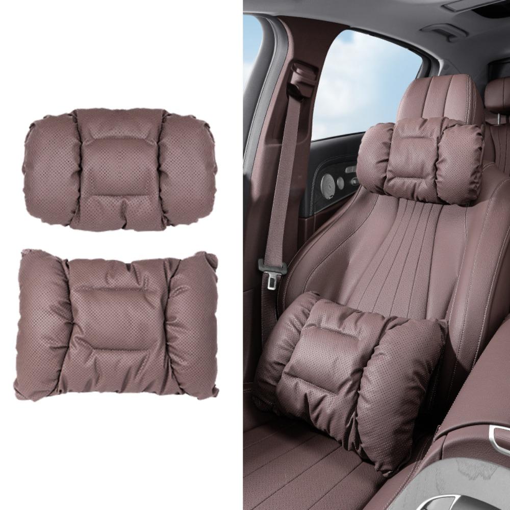 Practical Bubble Cotton Car Seat Cushion Multifunctional Anti-Stain Car Headrest Support Breathable Leather Neck Pillow