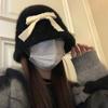 Harajuku Plush Basin Hat Thickened Fluffy Fisherman Hat Sweet Bow Bucket Hat  Winter