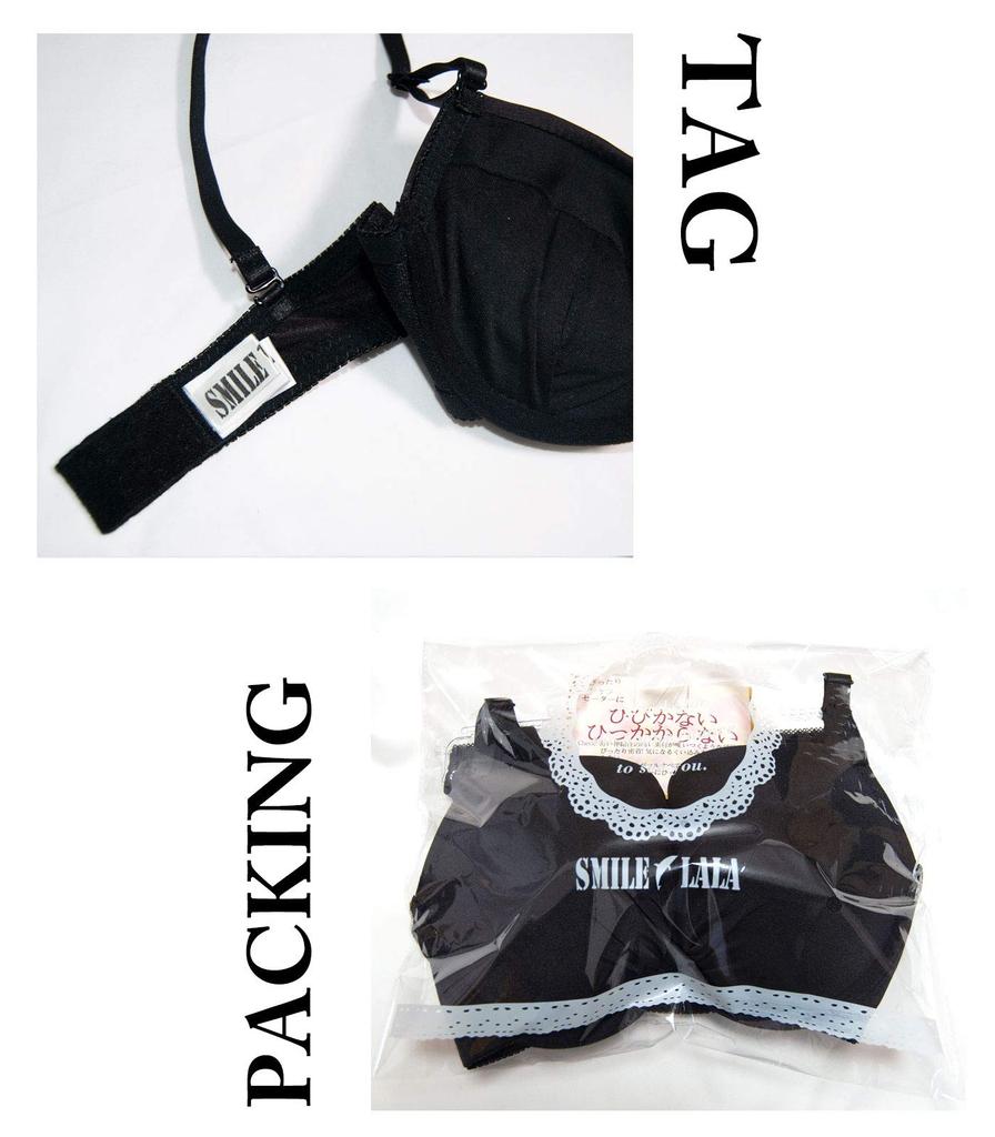 Smile LaLa Black A70 Bra and Panty Small Small Cute Small Small Small Bust Small Small Underwear Cute Underwear for A Cup Women's Set, Seamless,