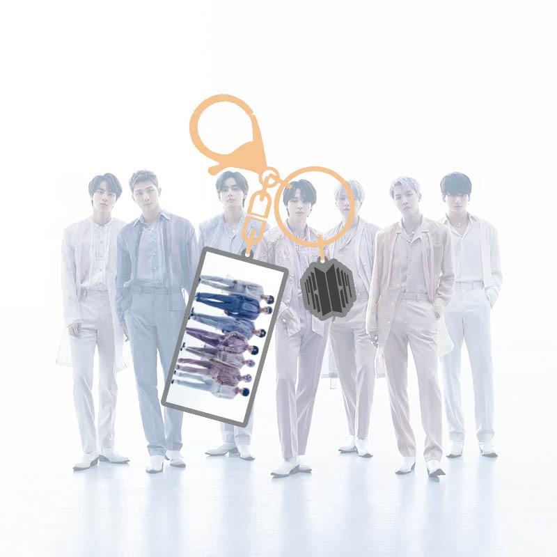 

BTS Proof Concept Photo Acrylic Keychain, Bangtan Boys Member Portrait Charm with Mini Vinyl Disc Pendant, Kpop ARMY Fans Bag Accessory BTS