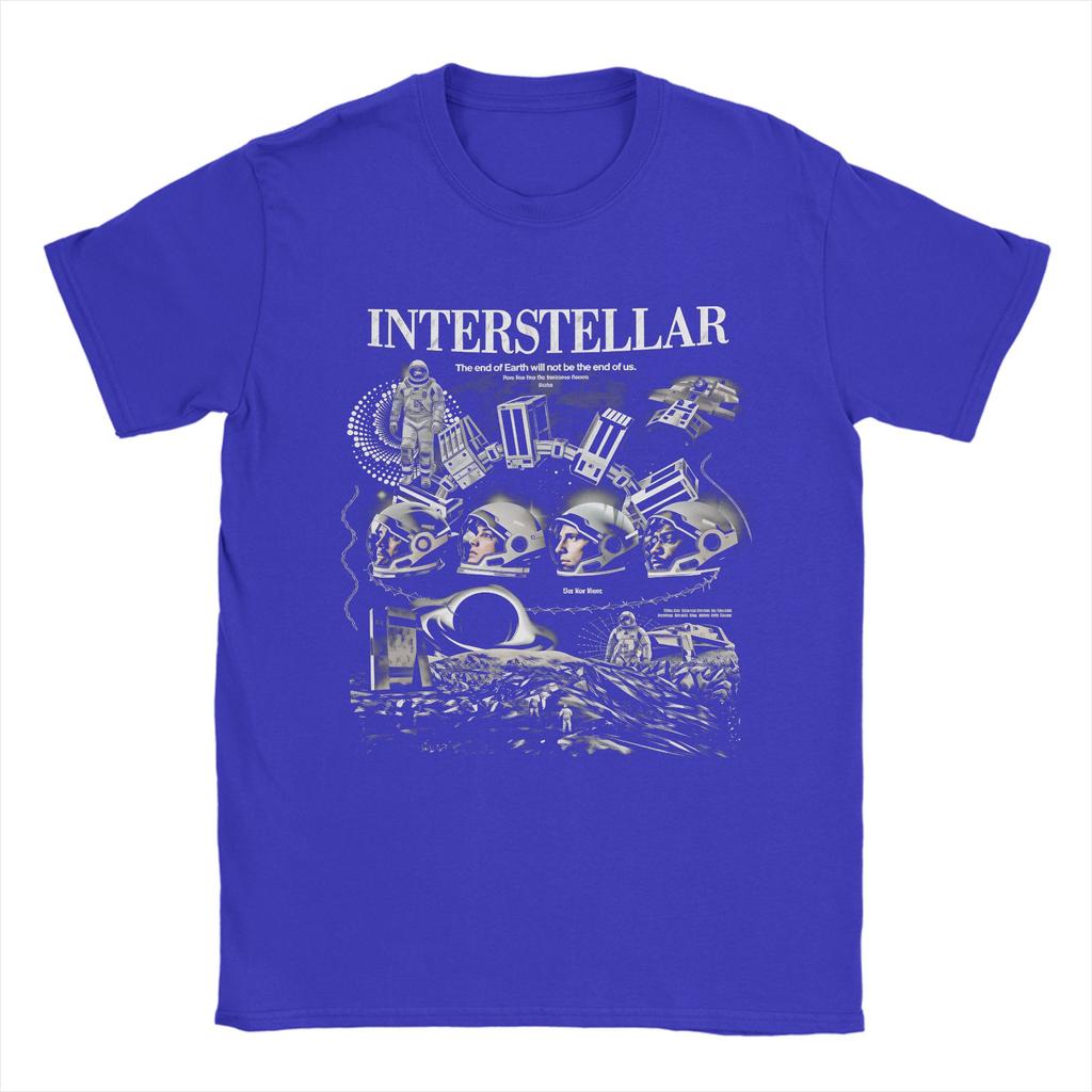 Interstellar Classic Movie T Shirts Unisex Cotton Vintage TShirts Round Neck  Tee Shirt Short Sleeve Clothing Plus Size
