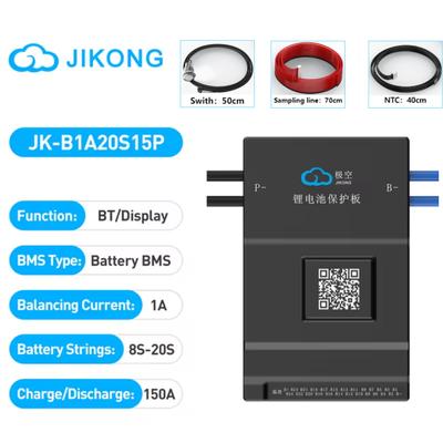 JIKONG Jk Bms B2A24S20P 2A Active Balance Bms 8S 10S 12S 16S 17S 20S 24S Smart Bms 100A 150A 200A Lifepo4 Li-Ion Lto Battery BMS