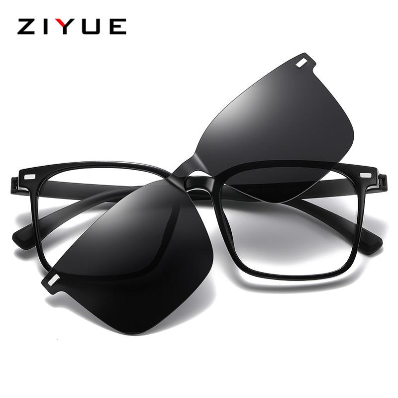 Ochelari de soare polarizați cu clips la modă, ramă TR90, pregătiți pentru dioptrii, protecție UV