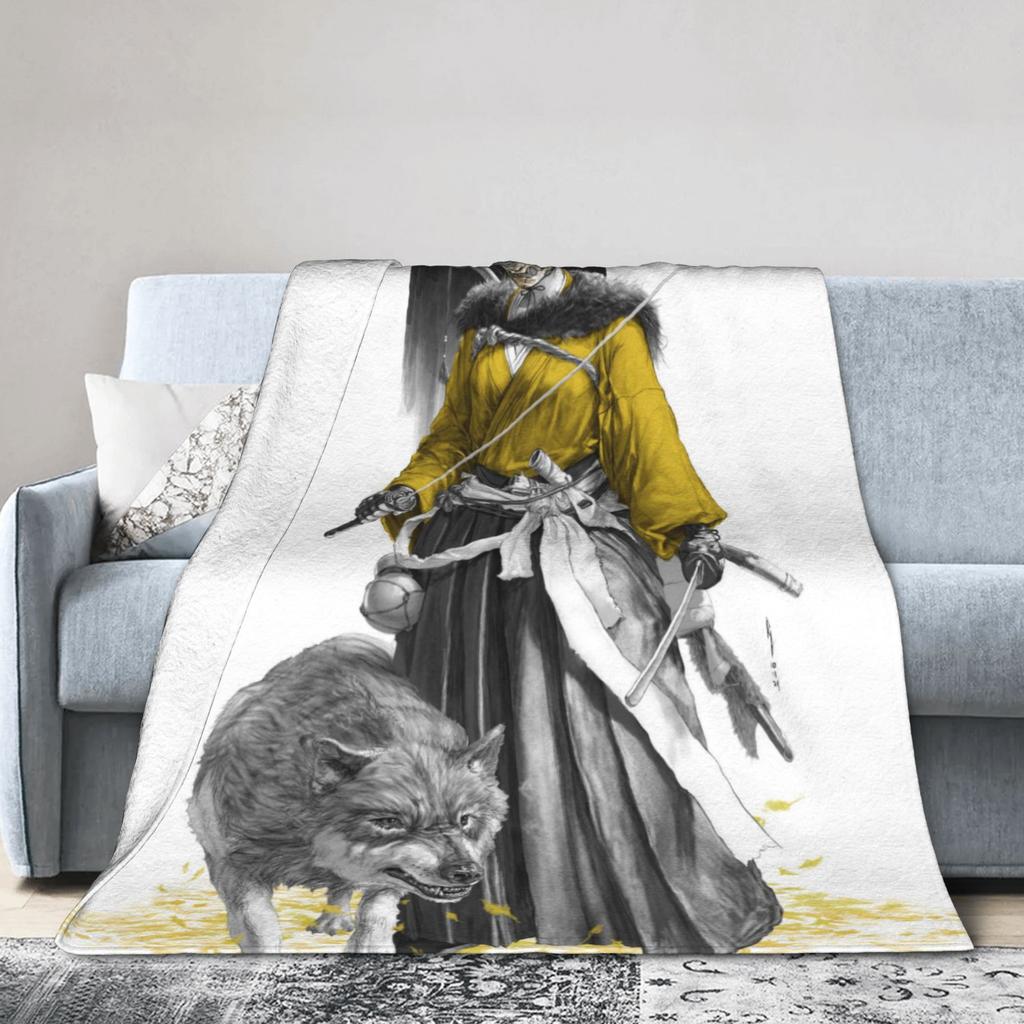 Warm BlanketsKids Adult Decorative Ghost of Yotei 2025 Game Throw Blanket  Flannel Bedspread For Home Decor Pattern Sofa Cover