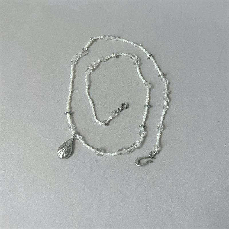 

Кристальное ожерелье-подвеска в виде неправильной капли воды, легкая роскошь, темперамент, универсальная цепочка на ключицу, нишевая мода, простые украшения