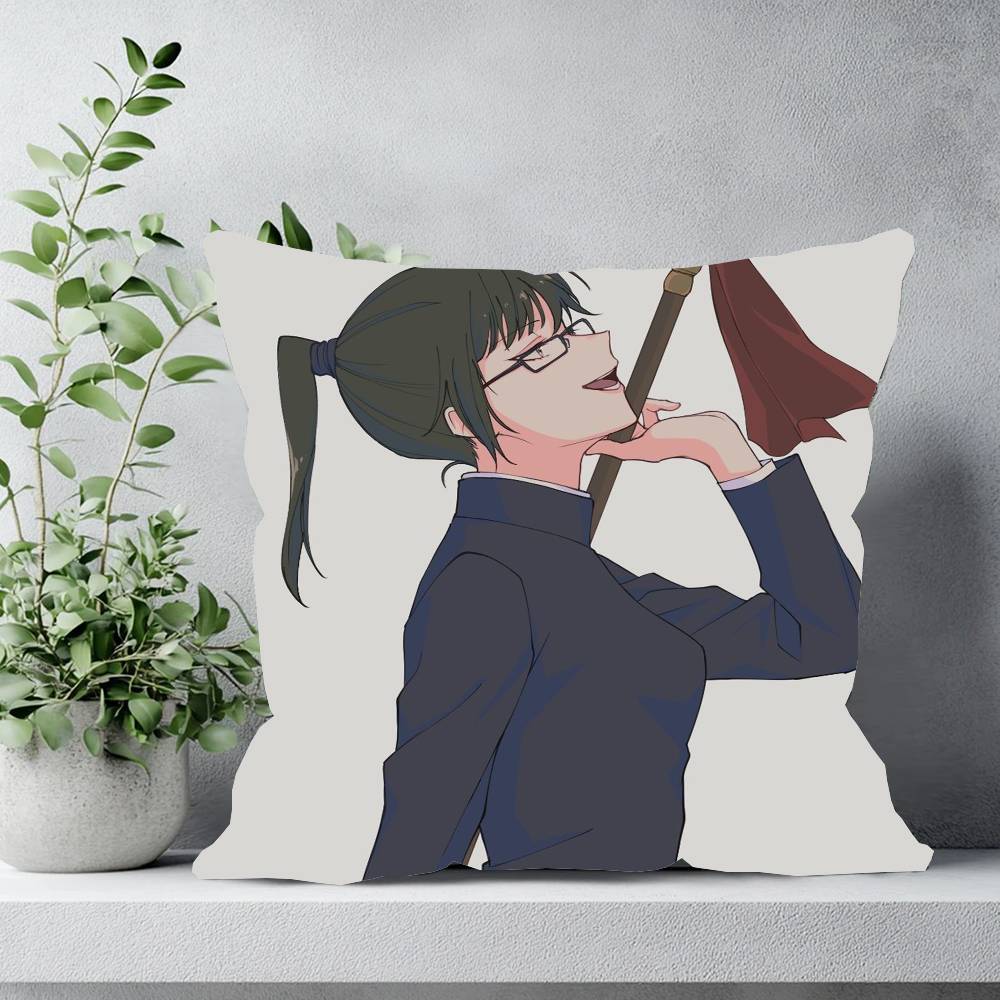 Poszewka na poduszkę Anime Zenin Maki Jujutsu Kaisen Pokrowiec na poduszkę do sofy Dekoracja pokoju Domu