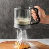 Handheld Semi-automatic Flour Sifter With Hand Press Design Kitchen Baking Cake Flour Sieve with Capacity Scale Filter Cup Mesh