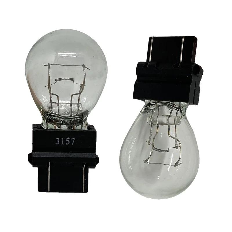 2pcs T25 3157 3156 P27W Car Turn Signal Light Bulb 12V 27W Halogen Lamp Amber White Red High QualityTurn Signal 2