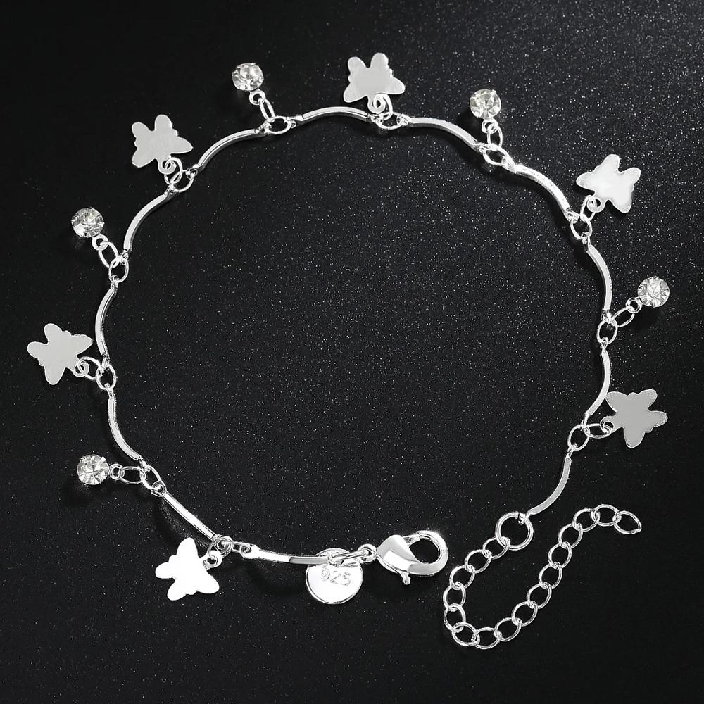 Copper Plated Pretty Nice Butterfly Chain Bracelet Fashion Charm Anklet Wedding Cute Women Lady Party Gift