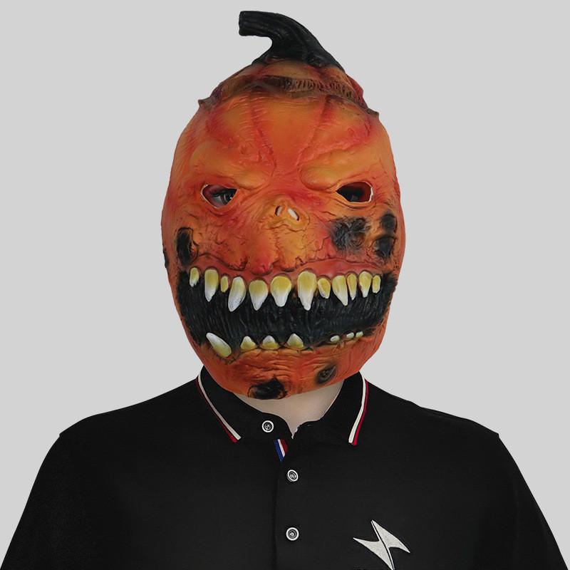 Haunting Glowing Pumpkin Head Mask For Halloween Festivities And Costume Events