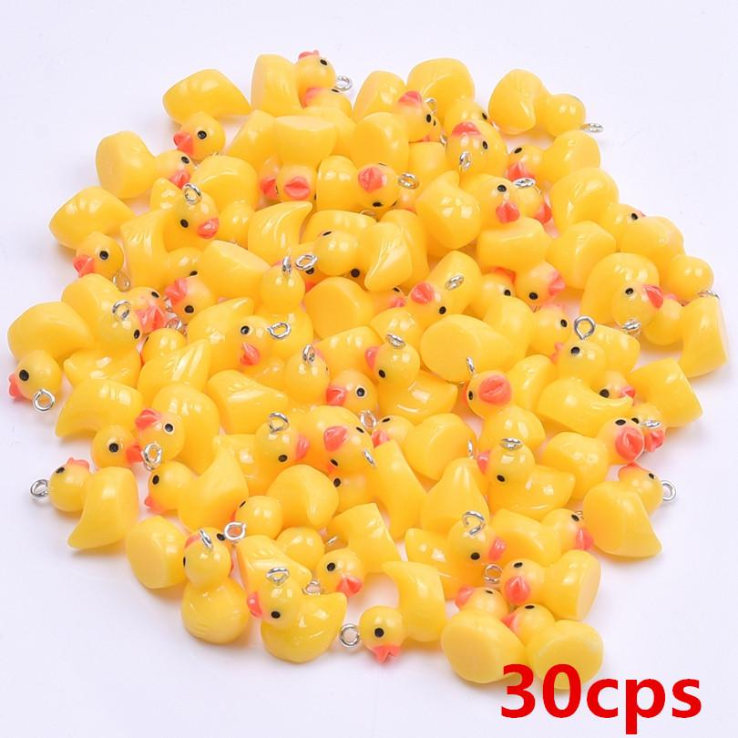 10/20/30/50pcs Kawaii Yellow Duck Charms For Jewelry Making Supplies Resin Material Wholesale DIY Keychain Earring Charm Pendant