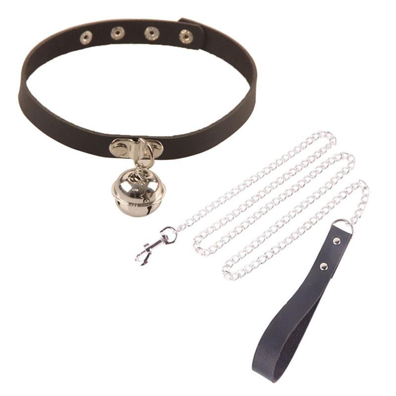 Sexy doplňky Love obojek s řetízkem na vodítko