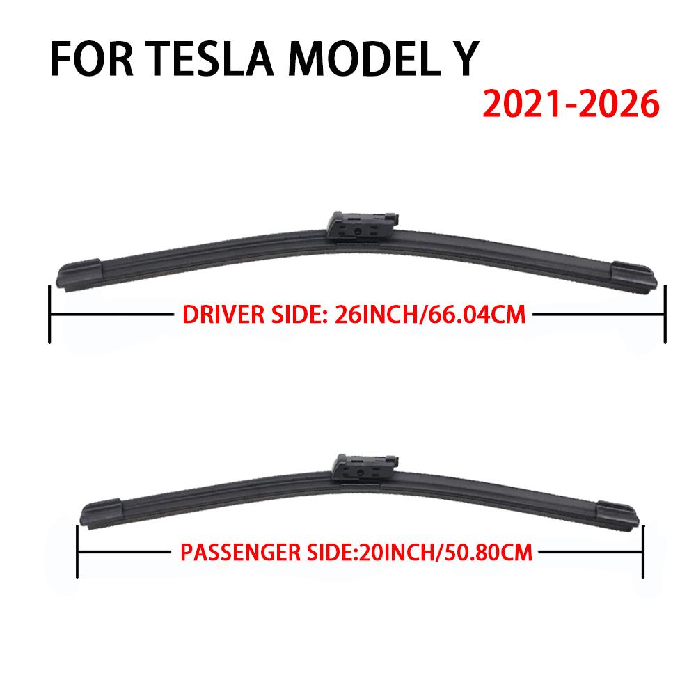 For Tesla Model Y Juniper 2025 2021-2026 26''-20'' Car Wiper Blade Front Wipers Fit Push Button Arm Windscreen Auto Wiper Blades