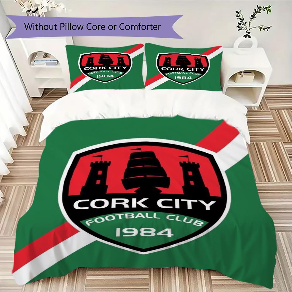 Cork City Fc Pattern Bedding Uilt Set Uilt Cover Pillowcase Home Decoration Birthday Gift (1 * Duvet Cover + 2 * Pillowcase Without Core)