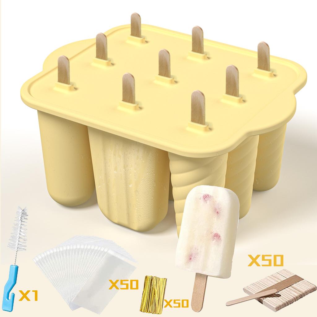 Reusable Silicone Popsicle Molds with Sticks Summer Ice Cream Maker Kit DIY Frozen Treats for Kids Kitchen Baking Tools