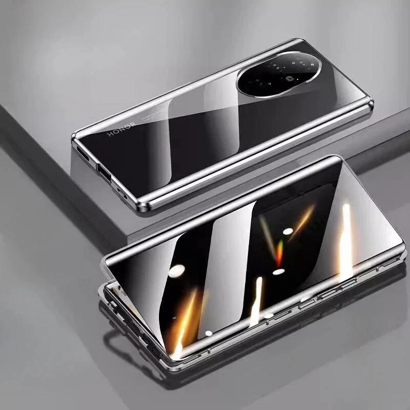 Anti Peeping Case for Huawei Honor 200 Pro, Double Sided Tempered Glass,Metal Frame with Lens Protector Phone Bumpers