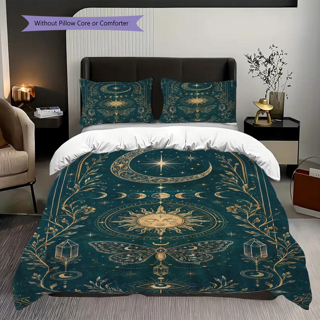 Celestial Harmony Mystical Cosmic Design Bedding 1 Duvet Cover 2 Pillowcase Without Core Without Core Christmas Birthday Gift Bedding Set