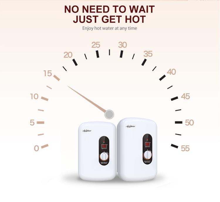 Compact Electric Water Heater with Adjustable Temperature for Shower and Bath, CE CB Certified