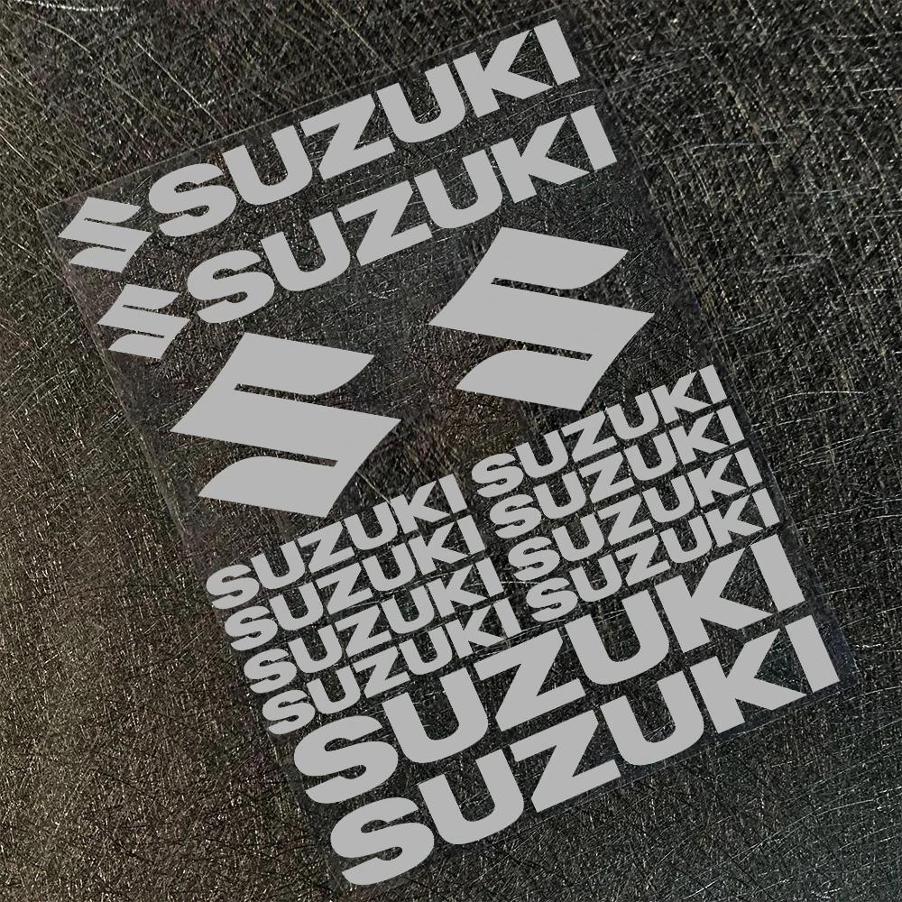 Motorcycle Decorative Sticker for Suzuki English Letter Logo Waterproof Reflective Decal Tank Logo Set Helmet Emblem Vinyl Kit