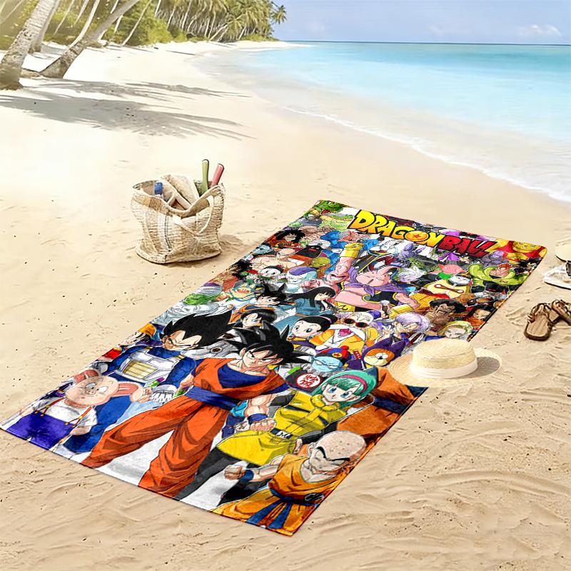 Dragon Ball Super Print Beach Towel, Large Soft Quick Dry Towel for Beach Camping Swimming