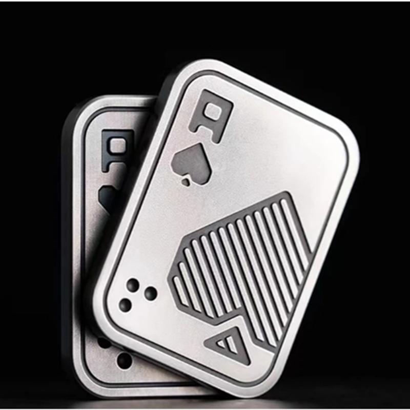 KK AA Fidget Slider Metal Skull Push Slider Stress Relief Toy Anti Stress EDC Top Spinning Poker Toys Adults Gifts