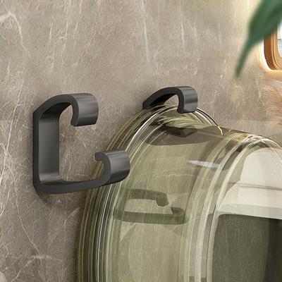 Ganci da Parete Autoadesivi in Ferro Senza Foratura Gancio Porta Bacinella per Casa Porta Asciugamani Appendiabiti Organizzatore da Porta Accessori per il Bagno