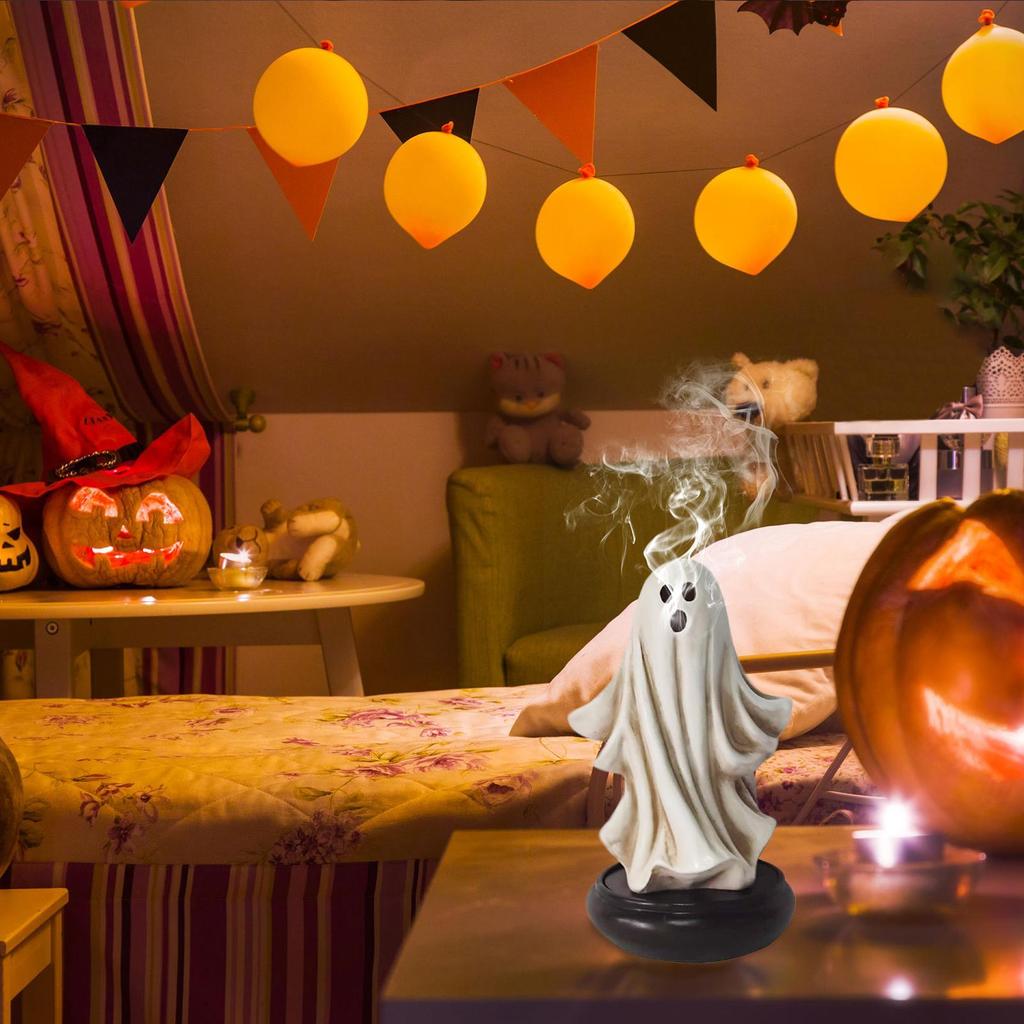 Ghost Incense Burner For Halloween Ghost Incense Holder Ornaments Aromatherapy Furnace Resin Fragrance Stove For Yoga Meditation