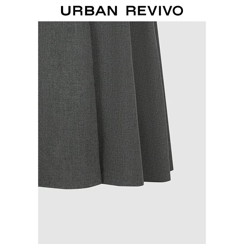 UR2026 Women's Color-Block Drawstring Pleated Skirt
