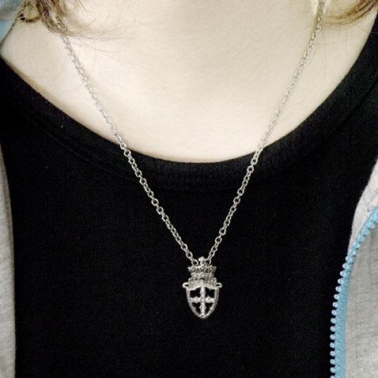 ArtemisClassic Onyx Emblem Charm Silver Accessory Brand Jewelry Silver 925 Necklace Pendant [Artemis Classic] ac-acp0229 Men's Women's