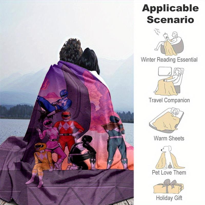 1pcPower Rangers Soft Comfortable Blanket - Perfect for Home Decor, All Seasons, and a Thoughtful Gift IdeaA043031m