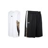 Logo Print Knit Tank Top And Shorts Basketball Set Men Sets White Black 23500101-100+23500201-100